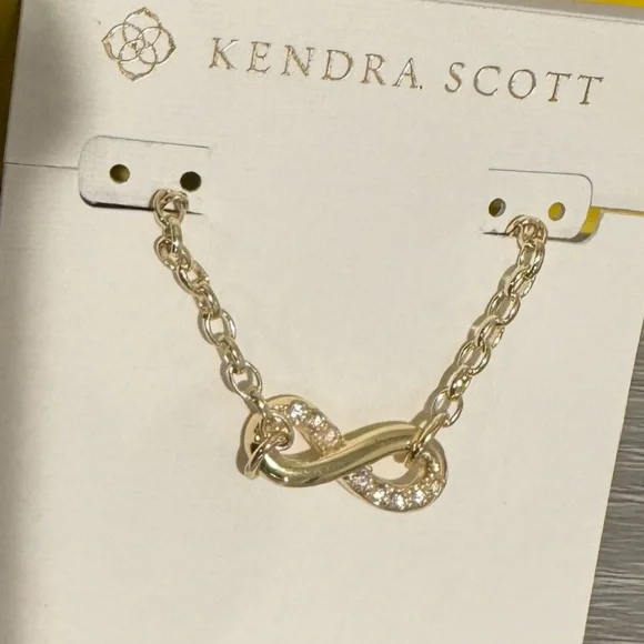 Kendra Scott Gold Infinity Necklace - Picture 1 of 5